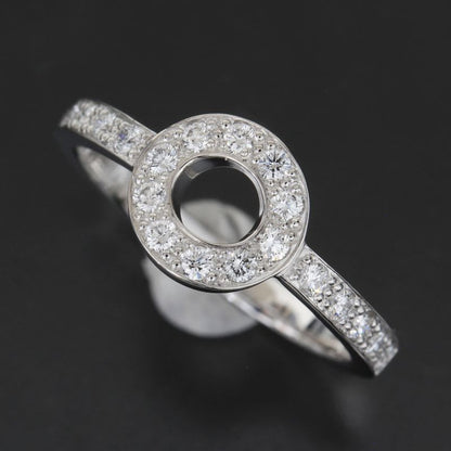 Tiffany & Co Half Eternity Diamond Circle Ring No 7.5 Pt950 2 mm E1639