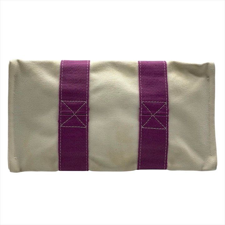 Hermes Bora Canvas Hand Tote White Purple