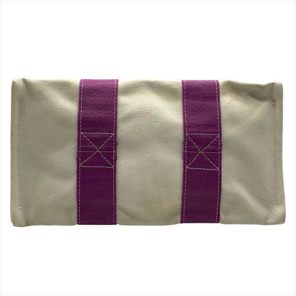 Hermes Bora Canvas Hand Tote White Purple