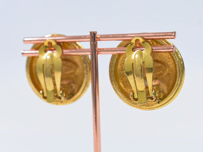 Authentic Chanel Coco Mark Earrings GP Gold Plated Coco Mark Accessories