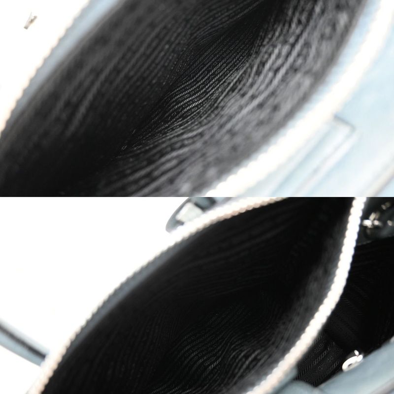 Prada Hand Shoulder Bag 2way Gray Leather 88ka908