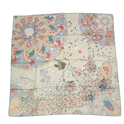 Hermes Carre 90 Scarf Silk Floral Tribute Offrandes DUN JOUR Multicolor