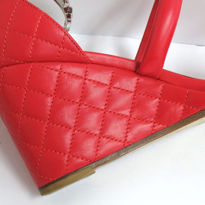 Chanel Sandals Wedge Sole Matelasse Metal Strap 36 Half 23.5cm