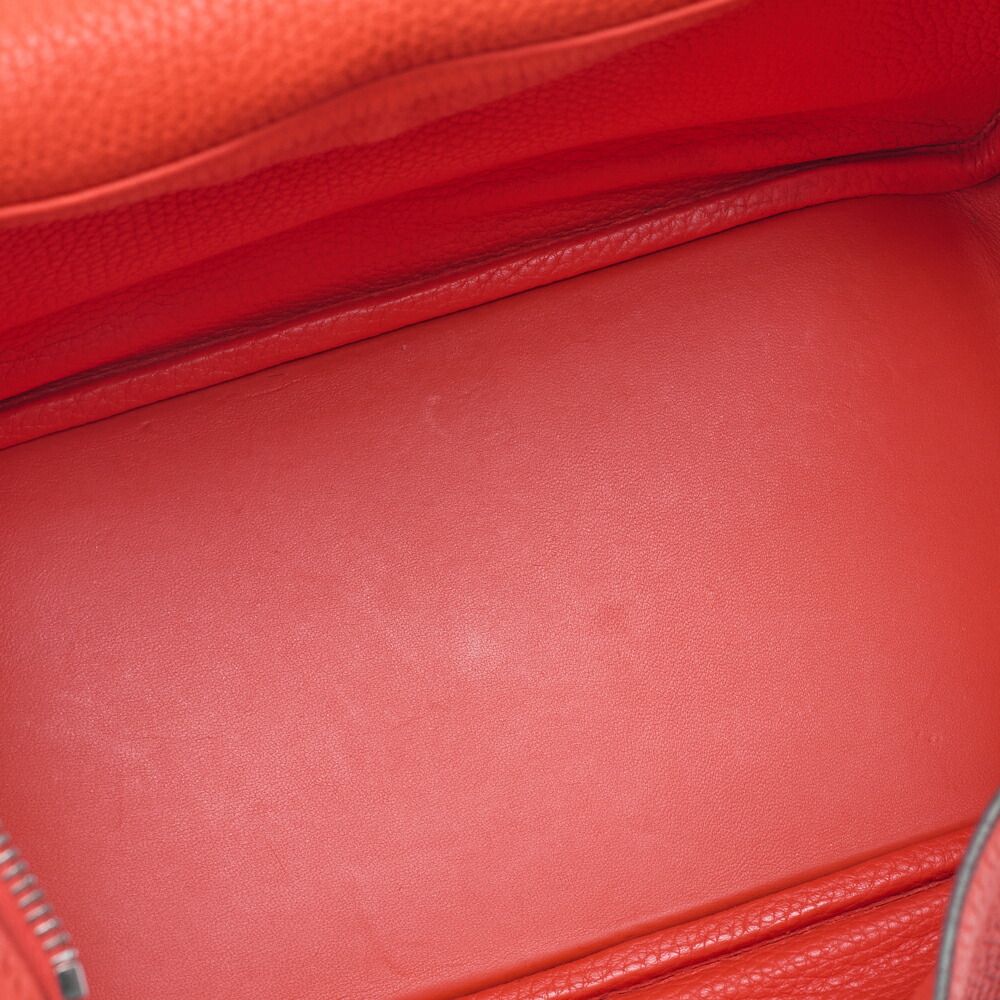Hermes Lindy 30 2-way Shoulder Bag Taurillon Clemence Orange Poppy Orange Poppy