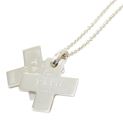 Tiffany & Co Double Cross Pendant Necklace Silver