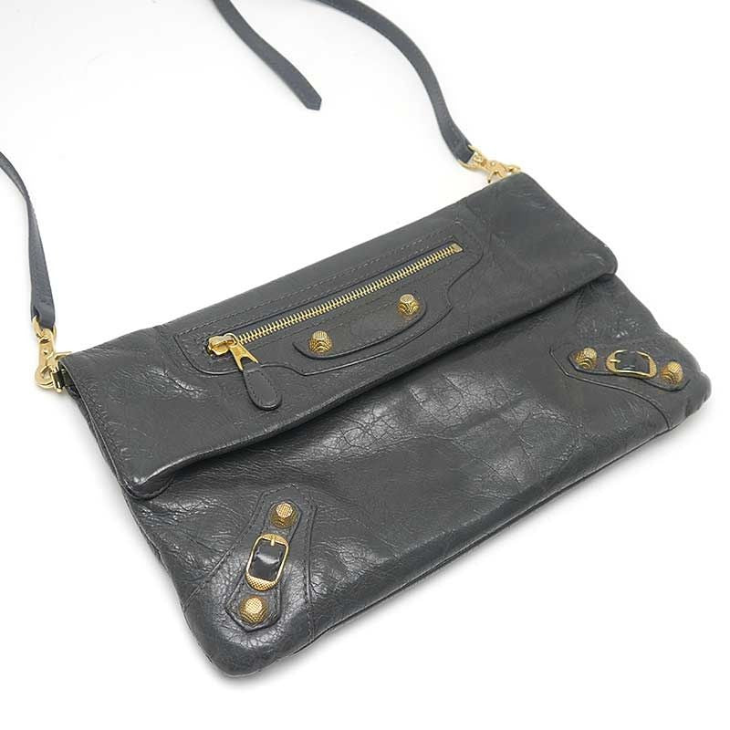 Balenciaga Giant Envelope Clutch Shoulder Bag Gray