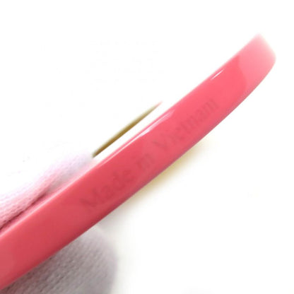 Hermes Ism Bicolor Pendant Necklace Buffalo Horn Lacquer Wood Beige Pink Ladies