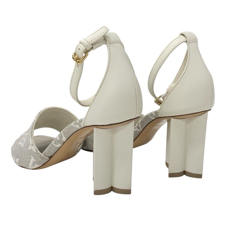 Louis Vuitton Silhouette Line Monogram Sandals Shoes Canvas Leather Light Gray