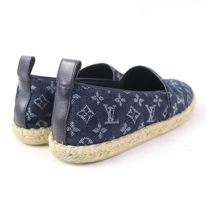 Louis Vuitton Monogram Denim Espadrille Flat Shoes Slip-on Indigo 36 Made In