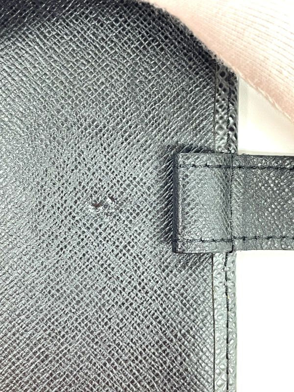 Louis Vuitton Taiga Agenda PM R20426 Notebook Cabas - Black - Made In Spain
