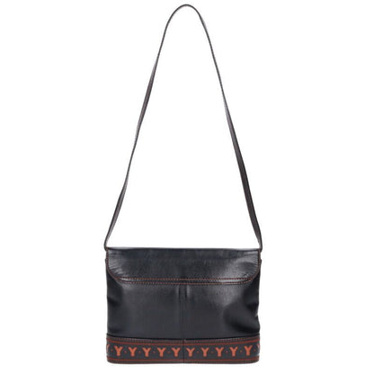 Yves Saint Laurent Y Cutout Vintage Leather Shoulder Bag Women