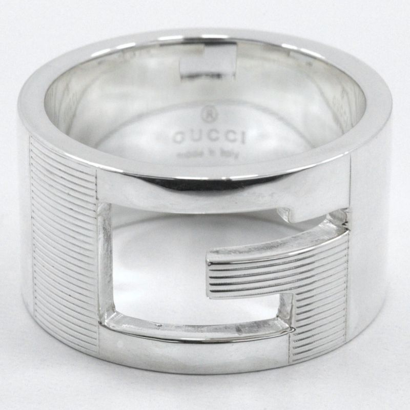 Gucci Branded G Wide Silver 925 12.5 Ladies 10.8g Ring