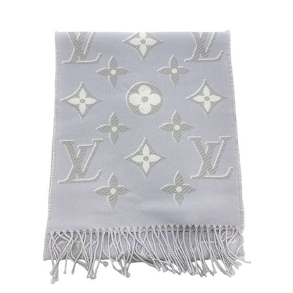 1942 Louis Vuitton Scarf LV Escential Shine M78895 Light Gray Wool Monogram