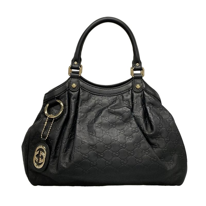 Gucci Tote Bag Sookie/shima Line 211944 Black Leather