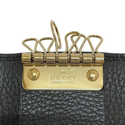 Gucci 6ring Key Case Black Marmont 456118 Excellent Condition Leather