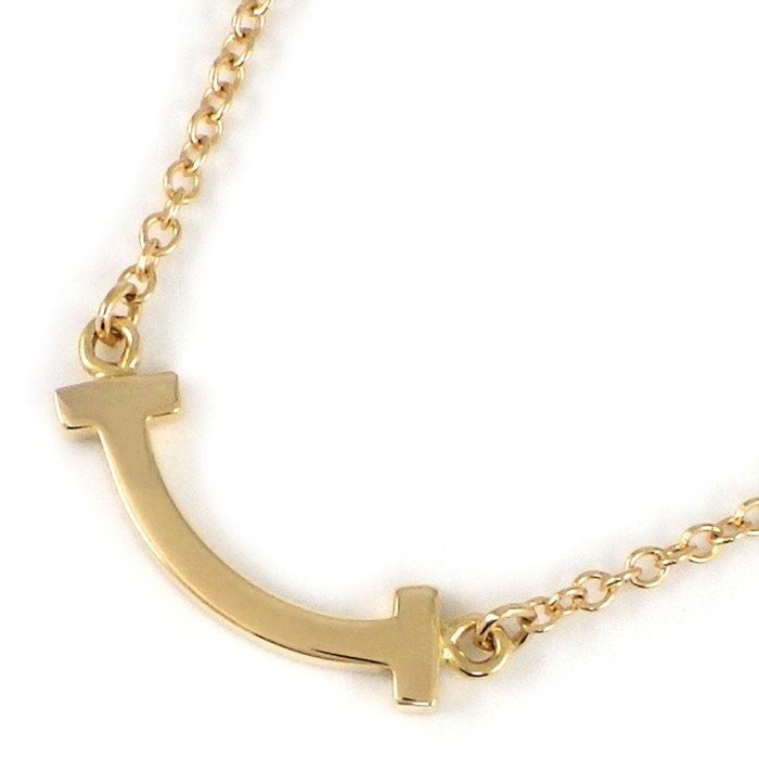 Tiffany & Co Necklace T Smile Mini Micro 18k Pink Gold