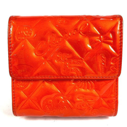 Chanel Trifold Wallet Icon Patent Leather Red