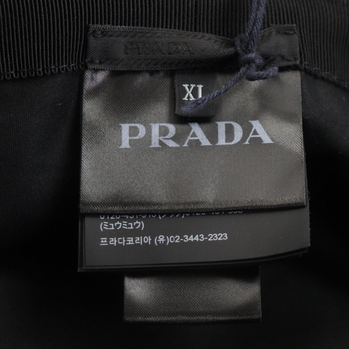 Prada 100% Cotton Cowhide Triangle Logo Plate Blue Denim Hat — view 9