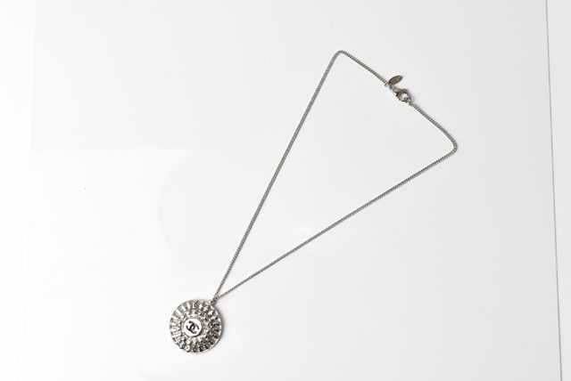 Chanel Necklace Pendant Chain Circle Motif Coco Mark CC
