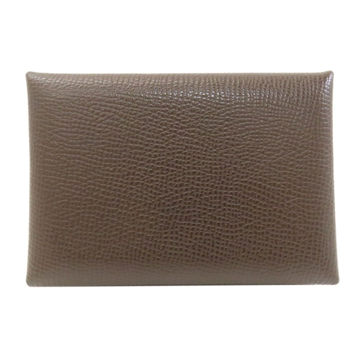 Hermes Calviduo Ecorse Silver Card Case Epsom
