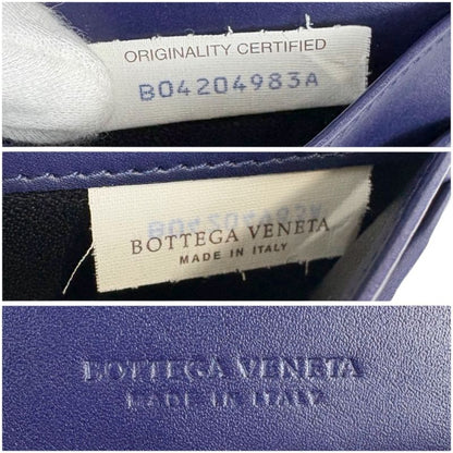 Bottega Veneta Botteg Veneta Bifold Long Wallet Intrecciato Leather Navy Long