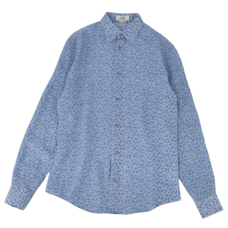 Hermes Shirt Long Sleeves Floral Linen Top