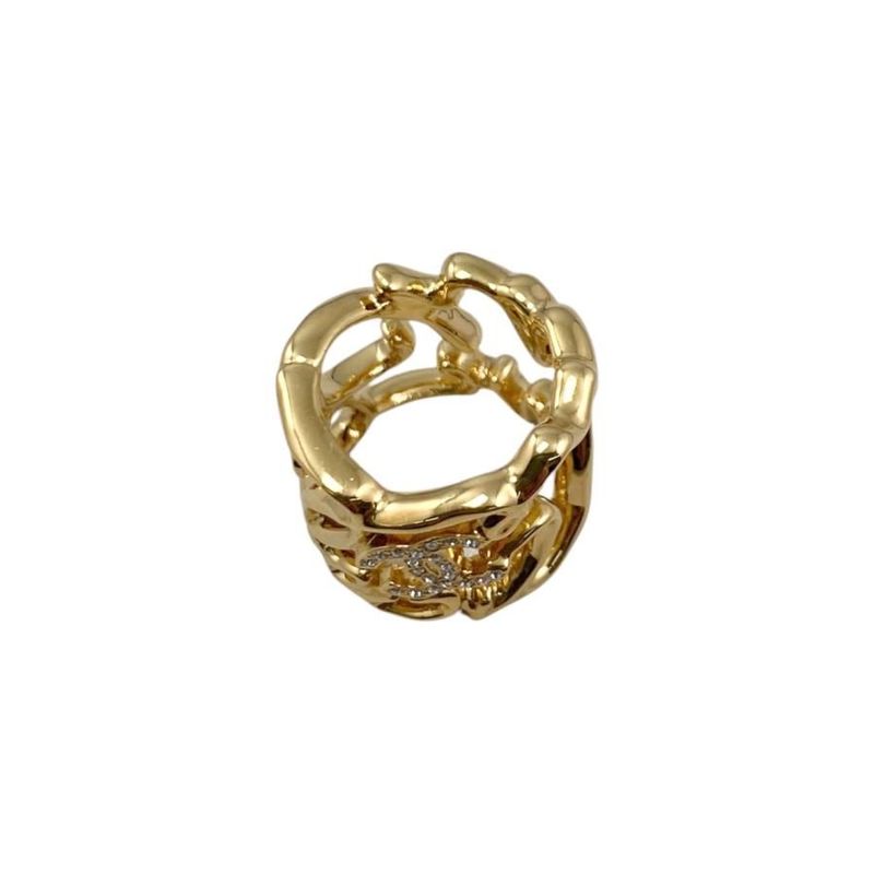 Chanel Ring Coco Mark Abd440 #12 Rhinestone Chain Gold Love Coco Chanel