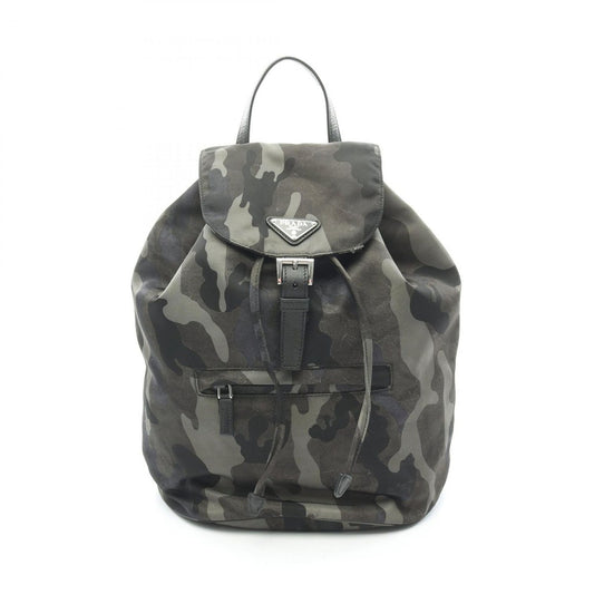 Prada Backpack Tessuto Camoufl Khaki Navy Green Multi-color