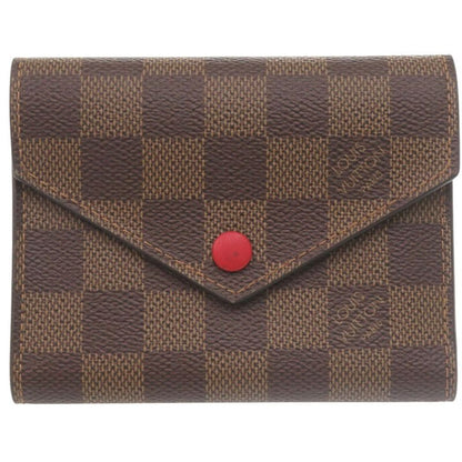 Louis Vuitton Portefeuille Victorine Damier Red Brown Trifold