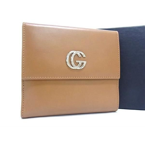 Gucci 035 2149 2238 GG Marmont Leather Bifold Wallet Brown
