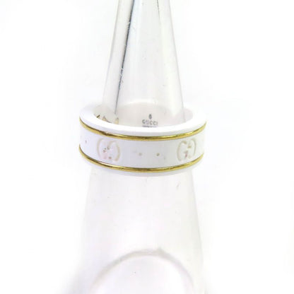 Gucci Ceramic 18K Iconic Ring Ggring Ring White Gold Size Equivalent To Approx