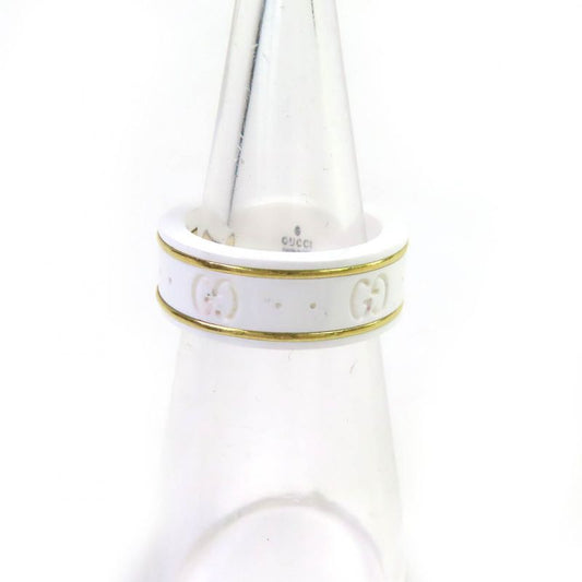 Gucci Ceramic 18K Iconic Ring Ggring Ring White Gold Size Equivalent To Approx
