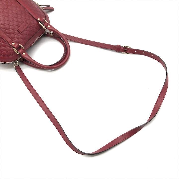 Gucci Micro Guccissima 2-Way Mini Compact Shoulder Bag Red Leather