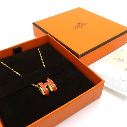 Hermes Pop Ash Necklace GP Orange Hermes