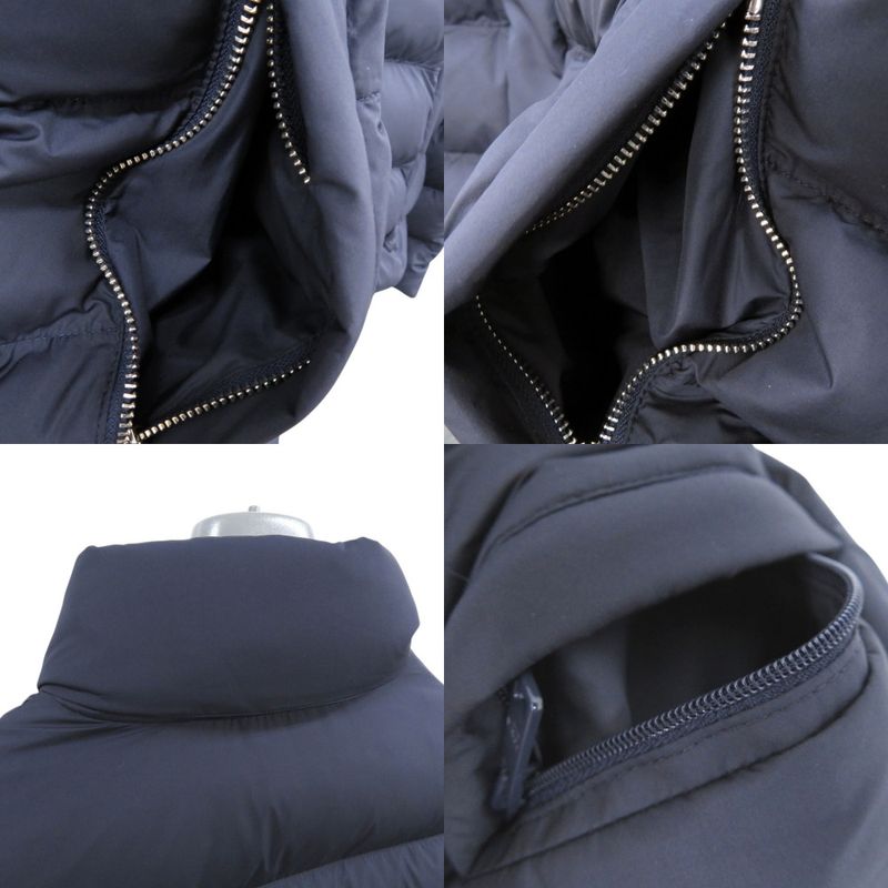 Prada Cropped Technical Fabric Hooded Down Jacket Navy 0513 Prada