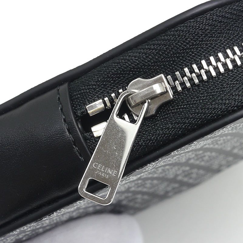 Celine Square Purse Leather Black Logo Total Logo Coin Purse Polar