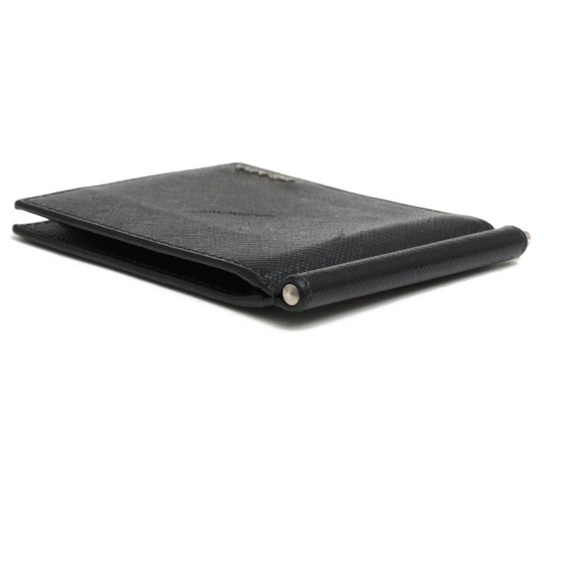 Prada Wallet Men Wallet Leather Genuine Black 2mn077 Saffiano Bicolo Money Clip