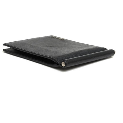 Prada Wallet Men Wallet Leather Genuine Black 2mn077 Saffiano Bicolo Money Clip