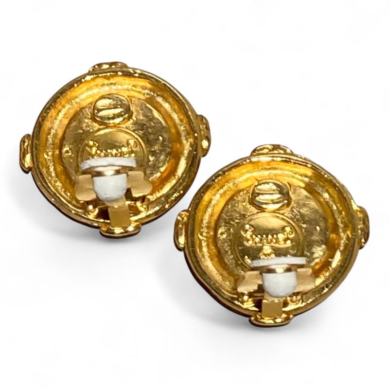 Chanel ⑤ Coco Mark Earring Ladies Gold FREE