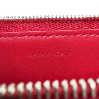 Celine Leather Triomphe Zip Long Card Case Red Gold — view 10