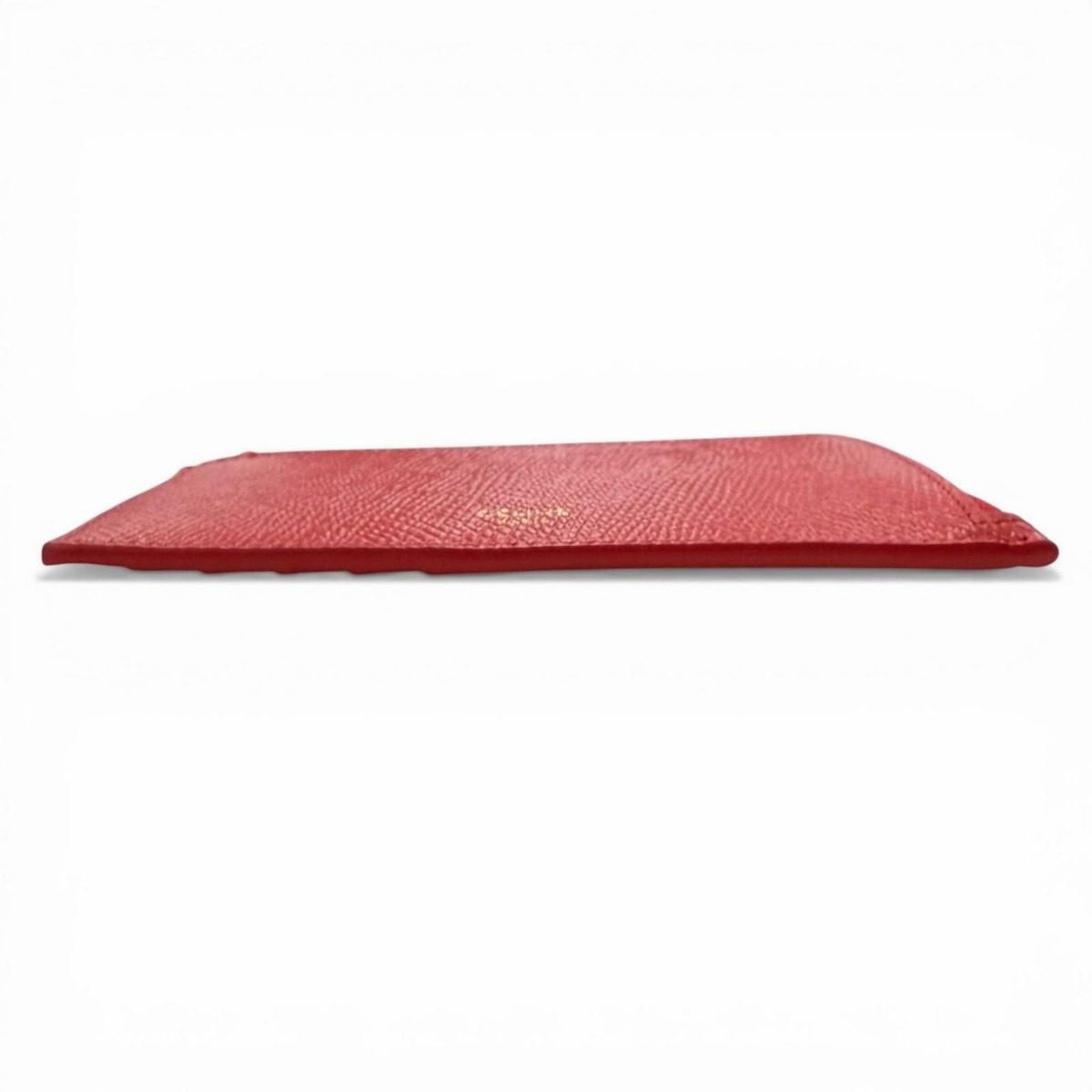 Celine Leather Triomphe Zip Long Card Case Red Gold — view 5