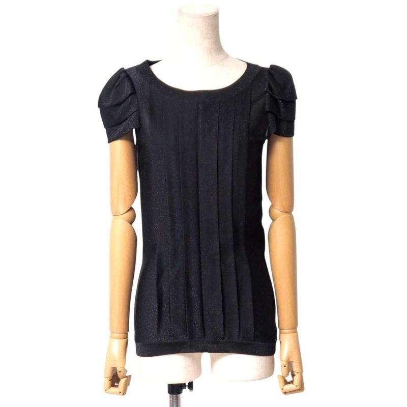 Chanel Blouse Size 36 09 P Puff Sleeves French Short Pleated