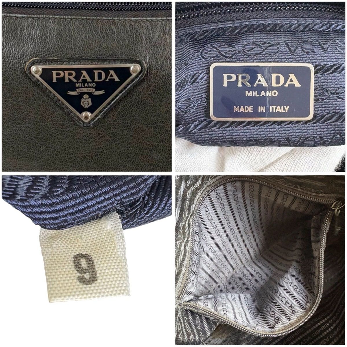 Prada Triangle Logo Tote Shoulder Black All Leather — view 11