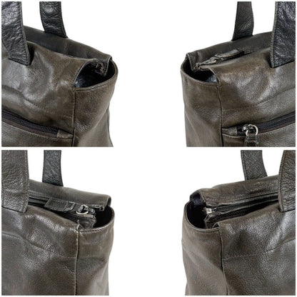 Prada Triangle Logo Tote Shoulder Black All Leather — view 4