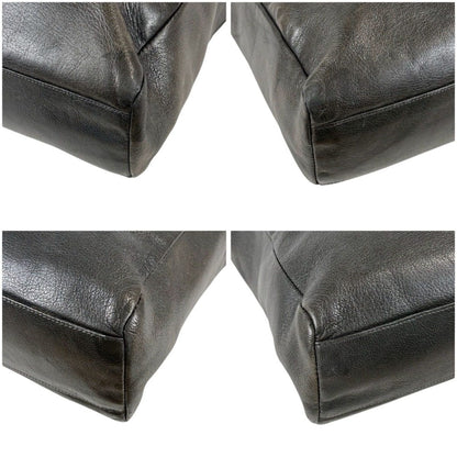 Prada Triangle Logo Tote Shoulder Black All Leather — view 5