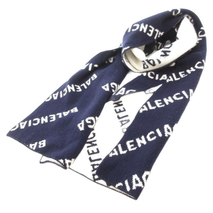 Balenciaga Allover Logo Scarf Knit Jacquard All Over