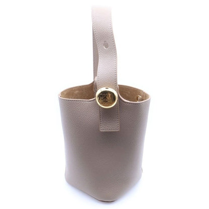 Loewe Pebble Bucket Mini 2-Way Mini Shoulder Bag Beige Leather Gold