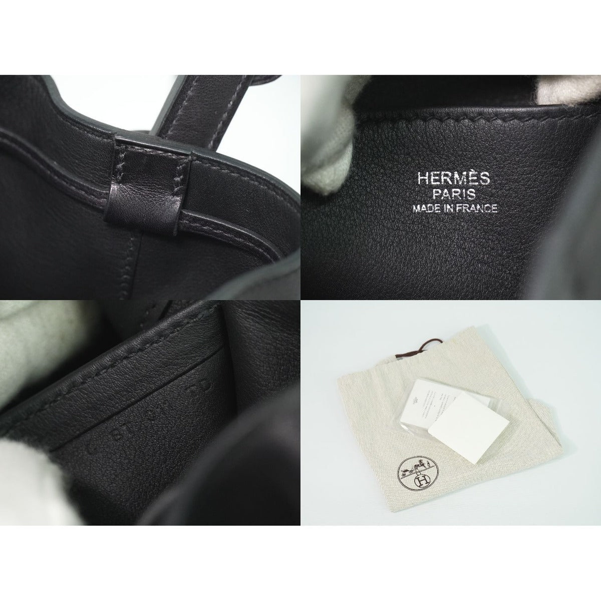 Hermes Licol 17 Volupt Leather Shoulder Bag Black — view 9