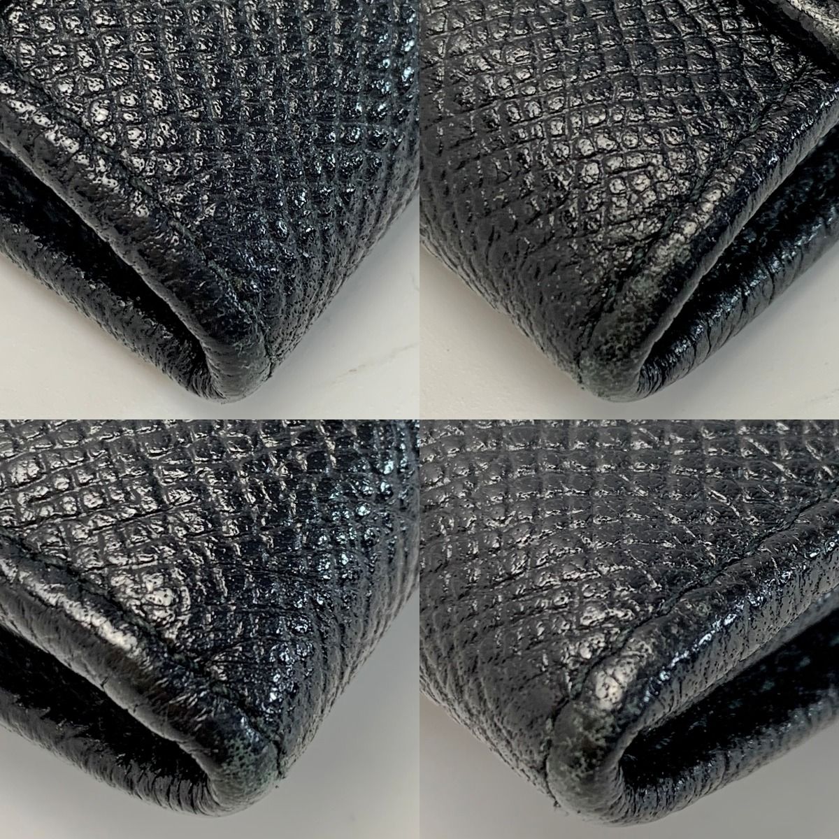 Bvlgari Leather Logo Clip Black Bifold Long Wallet Ladies