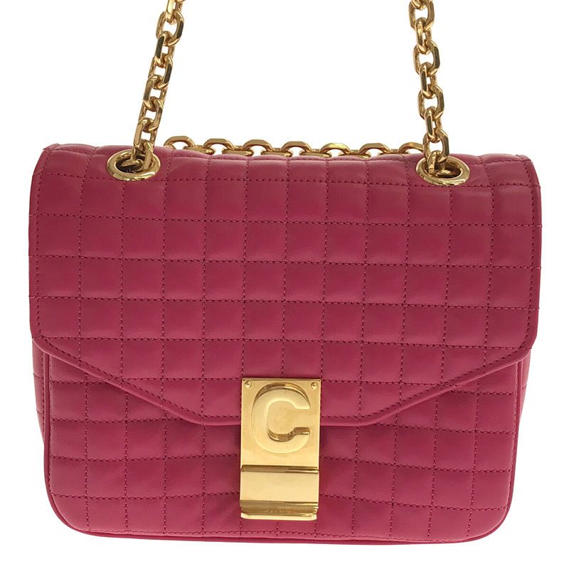 Celine - 2020 - Small C Quilted Calfskin Shoulder Bag With Bag - Pink - Women